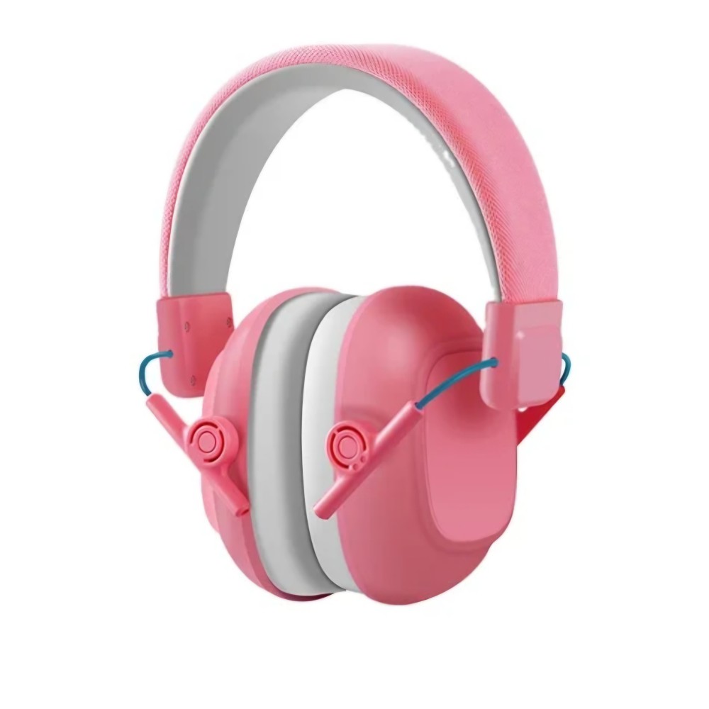 Összecsukható zajcsökkentő fejhallgató gyerekeknek, Olyga EF8G21, 3-12 éves korig, hallásvédő, rózsaszín