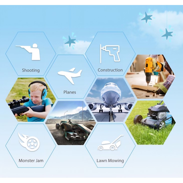 Dr.meter gyermek füldugók, passzív hallásvédelem SNR 27dB, ergonomikus kialakítás, iskolába, alváshoz, tanuláshoz, autizmushoz, hangszerekhez, kék, szállítási idő 7-8 nap