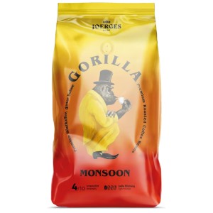 Joerges Gorilla Monsoon kávébabok, 1 kg, 100% Arabica, egzotikus aroma, telt test, eszpresszóhoz és hosszú kávéhoz