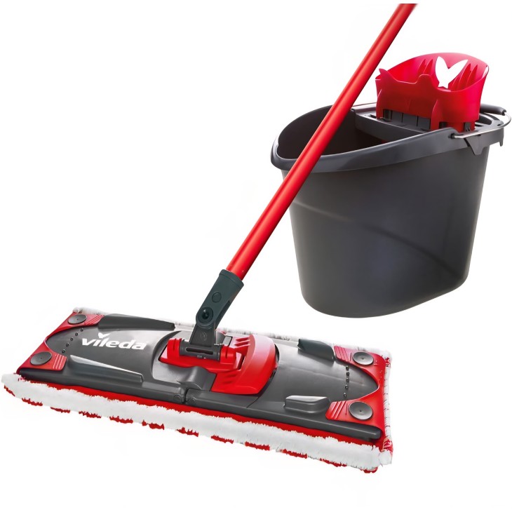 Komplett rendszer centrifugával és felmosóval, Vileda Ultramax vödörrel, gyors tisztítással és mosással, Németországból importálva