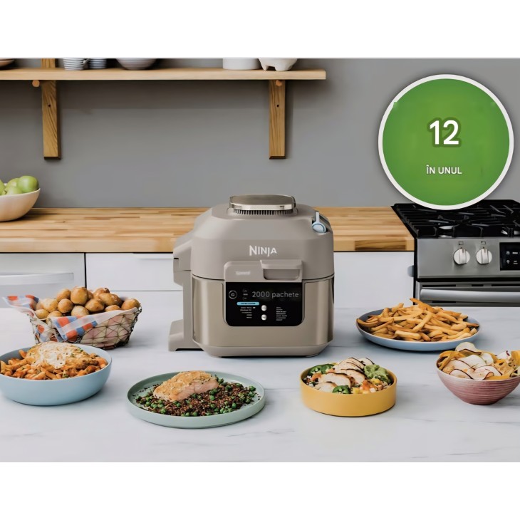 Ninja Speedi ON500EUSTGD multifunkciós főző, 12 program, 5,7L, légkeveréses fritőz, lassú főző, grill, sütés, gyors főzőrendszer, 1760W, kőarany, szállítási idő 7-8 nap