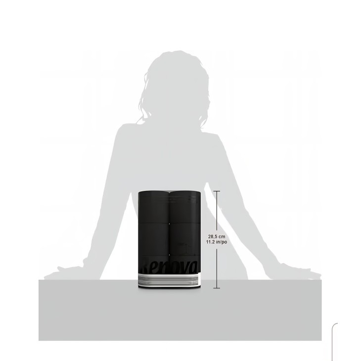 Renova Black Label WC-papír, 3 rétegű, extra puha, fekete színű, 6 tekercs x 2 csomag (12 tekercs)