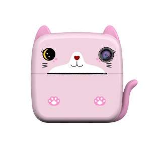 Gyermek digitális fotó- és videokamera, THD Pixels A21, hőnyomtató, 12 megapixeles fotófelbontás, FullHD 1080p videó, 32 Gb memóriakártya, rózsaszín