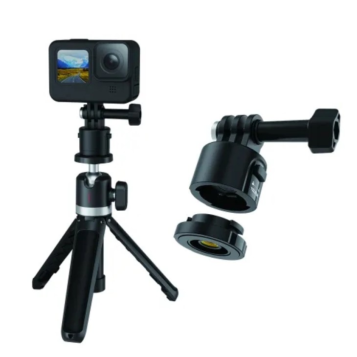 Többfunkciós gyorskioldó adapter, Telesin, mágneses rögzítés, forgatható zár, kompatibilis GoPro Hero 12,11,10,9,8,7,6, DJI Osmo Action, Insta 360 X3