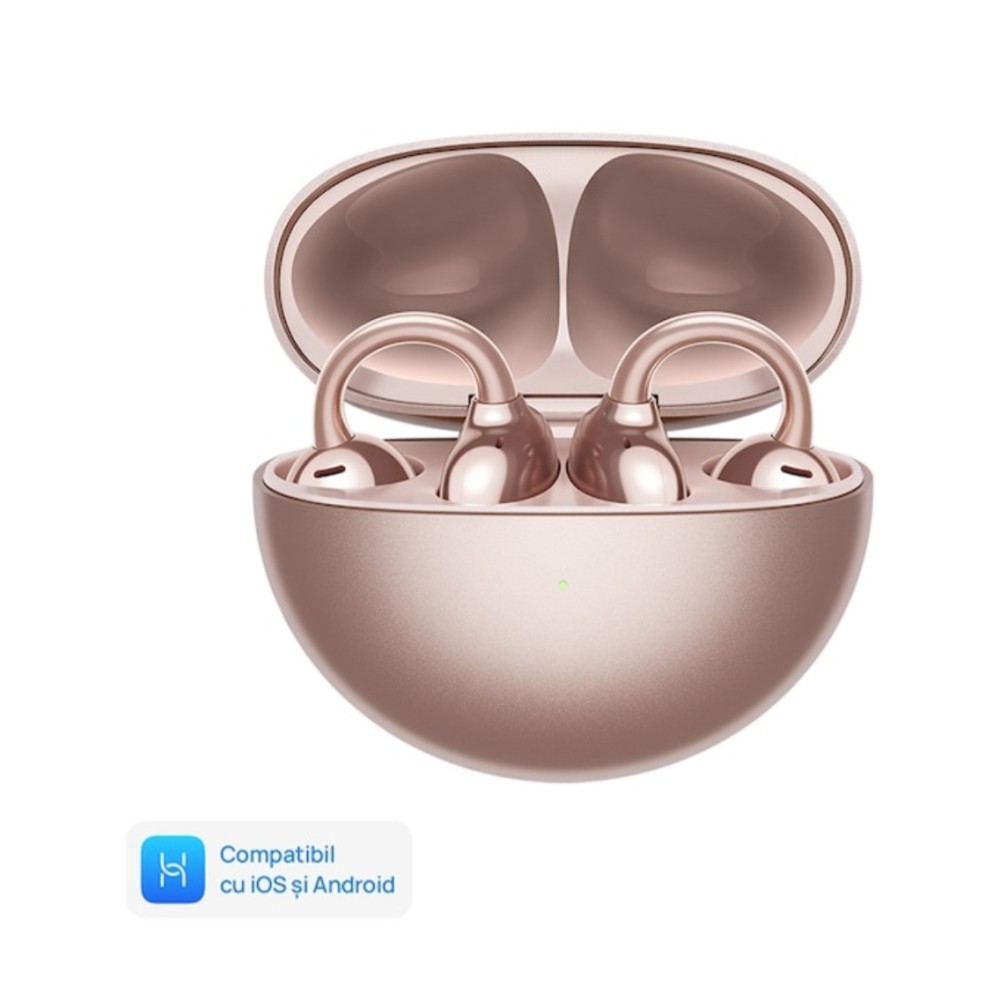 Nyitott fülű Huawei FreeClip audio fejhallgató, vezeték nélküli, Bluetooth, rozéarany