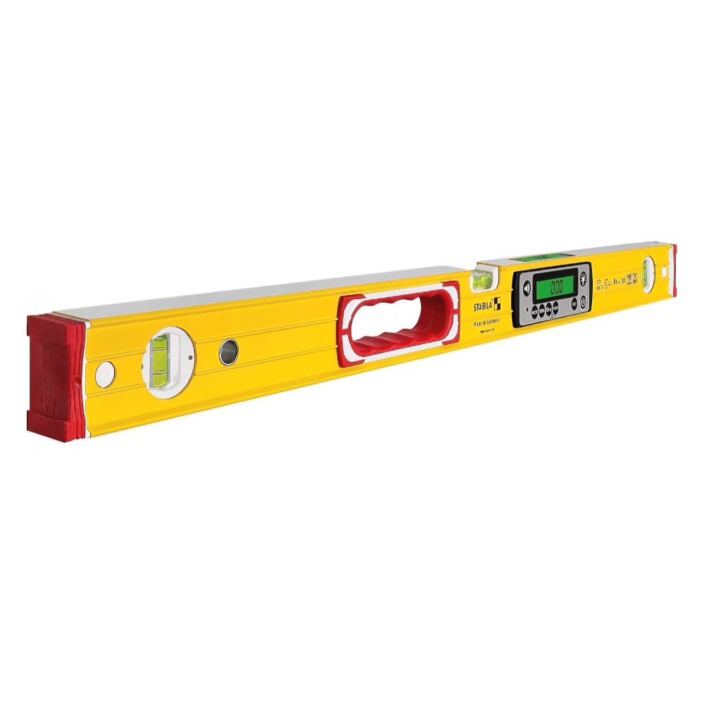 STABILA TECH 196 DL 81 cm-es digitális vízmérték, IP67 víz- és porállóság, 2 digitális kijelző, °/%/mm/m/in/ft mérés, tokban