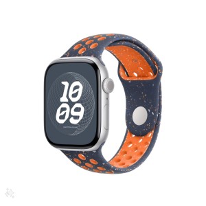 Sportszíj lyukakkal, THD, kompatibilis Apple Watch 46 mm-es sorozat 10, Apple Watch SE 44 mm, lángkék