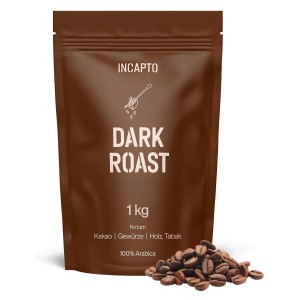 Incapto sötét pörkölésű kávébabok 1 kg, Single Origin Brazil Minas Gerais, 100% Arabica eszpresszóhoz, extra erős, magas koffeintartalommal