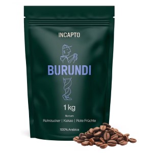 Incapto Specialty kávébab 1 kg, Single Origin Burundi Buhinyuza Nyagishiru, 100% Arabica az eszpresszóhoz, 87,75 SCA pont, hagyományos pörkölés