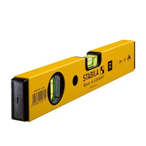 30 cm-es STABILA 70-es típusú vízmérték, könnyű alumínium profil, 1 vízszintes + 1 függőleges libella, német precíziós