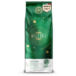 MilleSoli Caffè Crema kávébab 250 g, hagyományos lassú pörkölés Szicíliában, tökéletes krém, alacsony savtartalom, automata eszpresszógépekhez és portafilterekhez