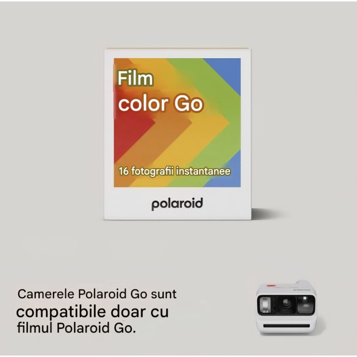 Instant fényképezőgép, Polaroid Go Gen 3, kompakt formátum, színes filmmel 16 fényképhez, fehér