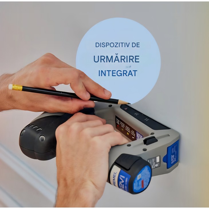 Akkus fúró és csavarhúzó, Dremel Blueprint, 12 V-os akkumulátor, vonallézer, fúró- és bitkészlet