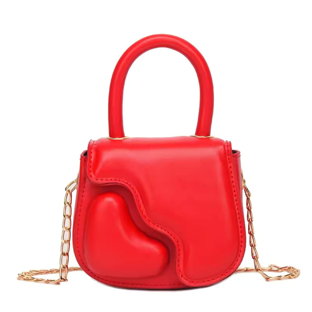 Mini válltáska, TAIKESEN BG-1, szív alakú, elegáns, piros