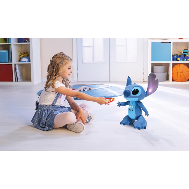 Interaktív játék, Lexibook Disney Stitch STITCHi 3, angol és német nyelven, gesztusvezérléssel és távirányítóval, programozható, érintésre reagál, 2 sebességfokozat, kék színű