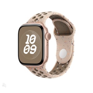 Sportszíj lyukakkal, THD, kompatibilis Apple Watch 42 mm-es sorozat 10, Apple Watch SE 40 mm, sivatagi sárga