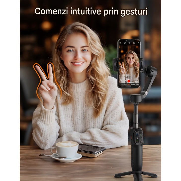 Hohem iSteady X3 SE Plus okostelefon gimbal stabilizátor, 3 tengelyes stabilizálás, levehető távirányító, kihúzható rúd, 11 órás akkumulátor-üzemidő, vlogoláshoz, 7-9 napos szállítás