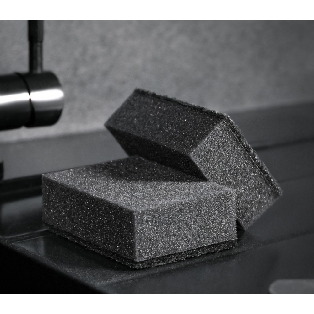 12 darabos konyhai szivacskészlet, Black Sweden Home, dörzsölő réteggel, univerzálisan használható, ellenálló és tartós, Black Luxury Edition