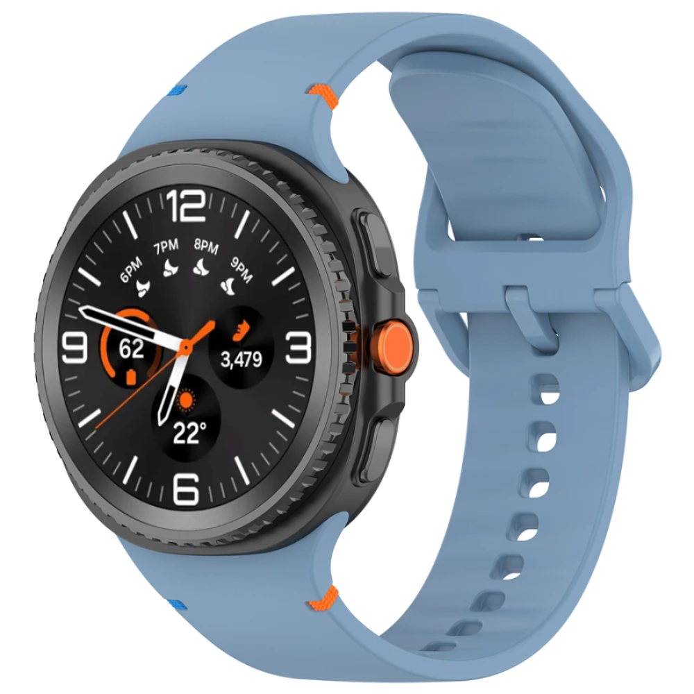 20 mm-es szilikonszíj, THD, Samsung Galaxy Watch 8 és Samsung Galaxy Watch 8 Classic okosórákkal kompatibilis, M/L méret, világoskék