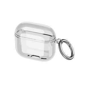 Védőtok vezeték nélküli fejhallgatóhoz, THD, kompatibilis az Apple Airpods 4 és Apple Airpods 4 aktív zajszűrővel, átlátszó