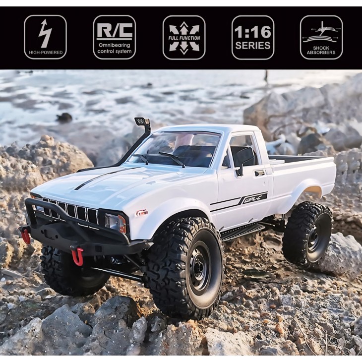 RC terepjáró 4WD autó, Mostop MonsterClimb MT02, 1:16 méretarány, teljes méretű távirányító, 2 sebesség- és irányvezérlő elem