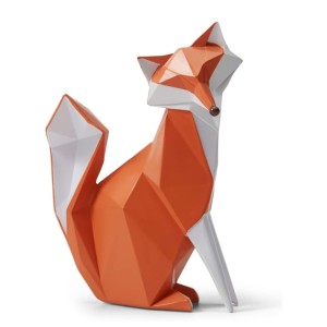 Modern dekoratív kisplasztika, HAUCOZE, Sienna Fox, otthonra vagy irodába, 20 cm
