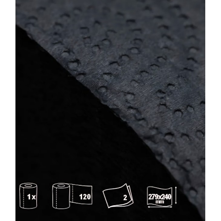 3 darabos prémium konyhai papírtörlő készlet, Renova konyhai papírtörlő fekete, háromrétegű, 3 rétegű, fekete színű, magas nedvszívó képességű