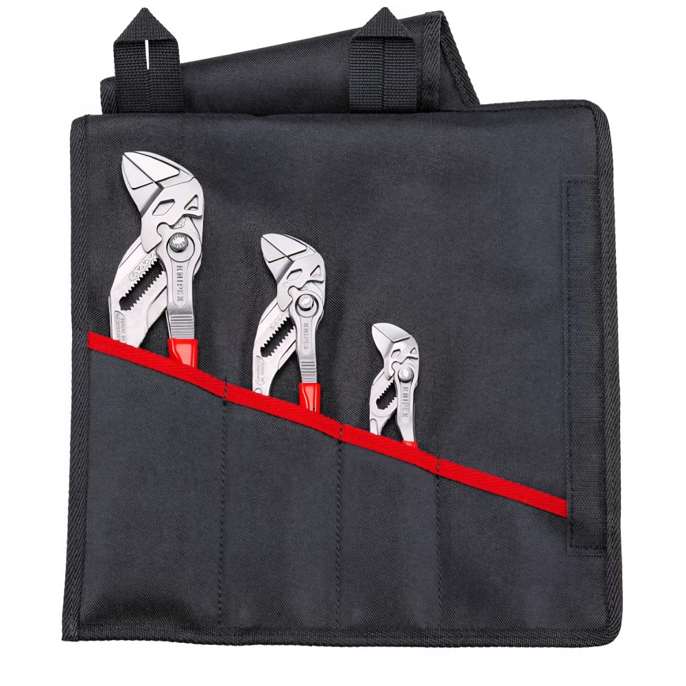 3 részes professzionális villáskulcskészlet, Knipex fogókulcs 00 19 55 S6, 330 mm, precíz beállítás holtjáték nélkül, felületvédelem, villáskulcskészletet helyettesít, edzett acél, eredeti német gyártmány
