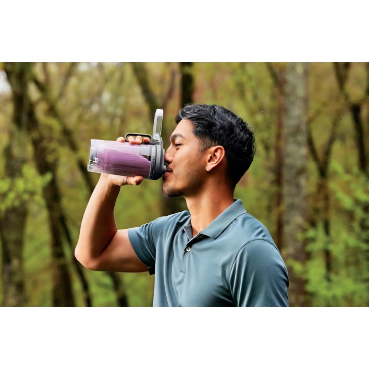 Ninja Blast Max BC251EUGY hordozható turmixgép, 570 ml, újratölthető, 3 funkció, smoothie-k és protein shake-ek készítésére, kiömlésgátló fedél, hideg szürke, szállítási idő 7-8 nap