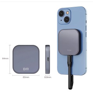 SSD tároló, DM FS510, 512 GB memóriakapacitás, USB 3.1, 5 Gbps, mágneses rögzítés iPhone 16, 15, ultrahordozható, USB-C csatlakozó