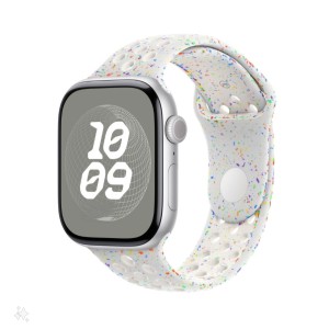 Sportszíj lyukakkal, THD, kompatibilis Apple Watch 46 mm-es sorozat 10, Apple Watch SE 44 mm, fehér