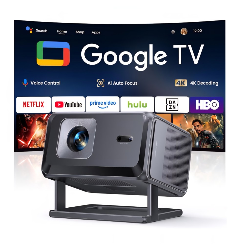 TOPTRO TP3 okos videoprojektor, Full HD 1080p, 4K támogatás, Google TV, hivatalos alkalmazások, autofókusz, trapézkorrekció, Wi-Fi, Bluetooth, forgó állvány, szállítás 7-9 nap