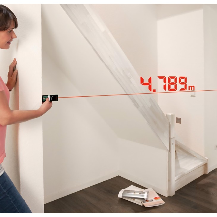 Lézeres távolságmérő, Bosch UniversalDistance 40C, 40 méteres hossz, Bluetooth, távolságok, területek, térfogatok mérése