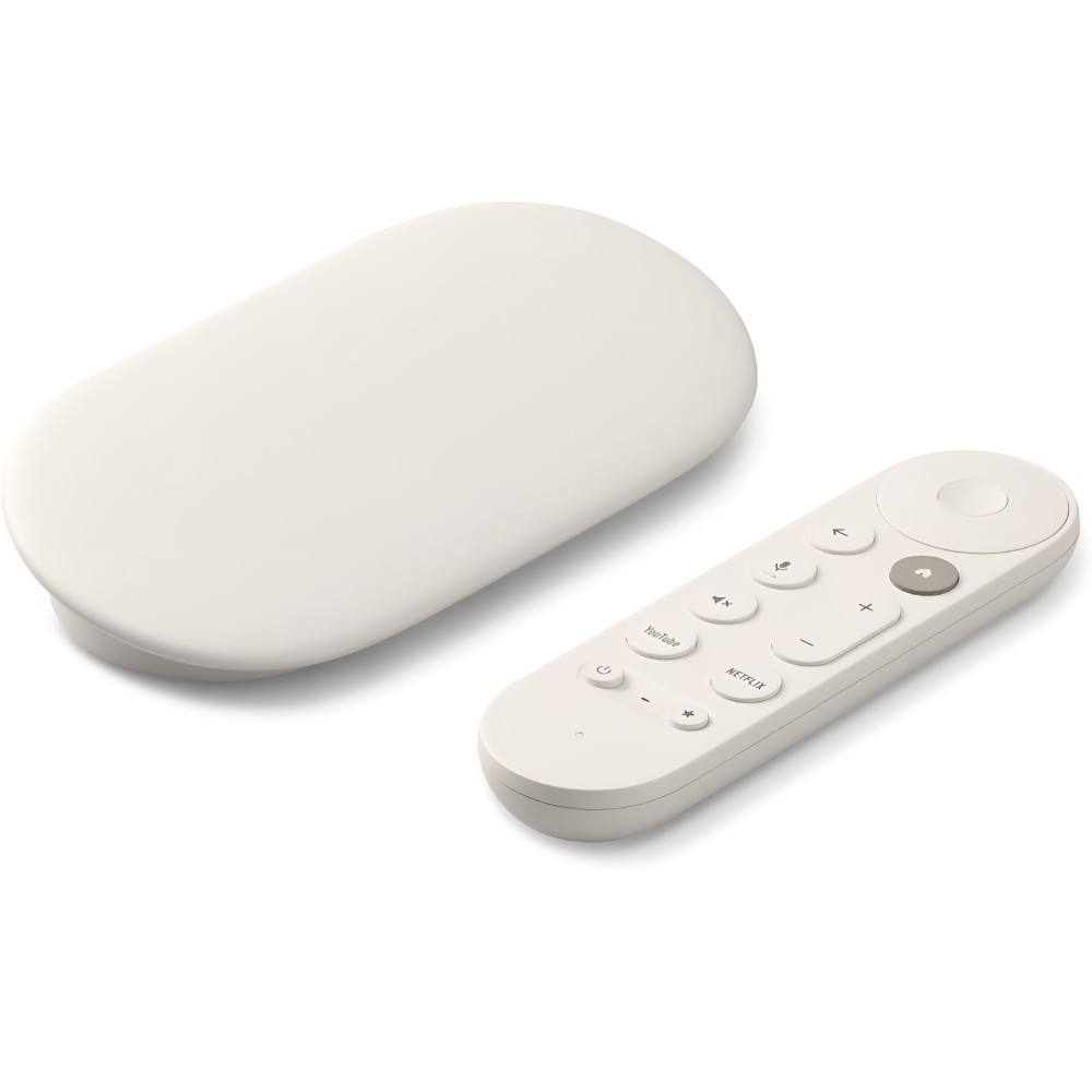 Google TV Streamer 4K médialejátszó, 32 GB, 4K HDR streaming, hangvezérléses távirányító, Google TV, porcelán, szállítás 10-12 nap