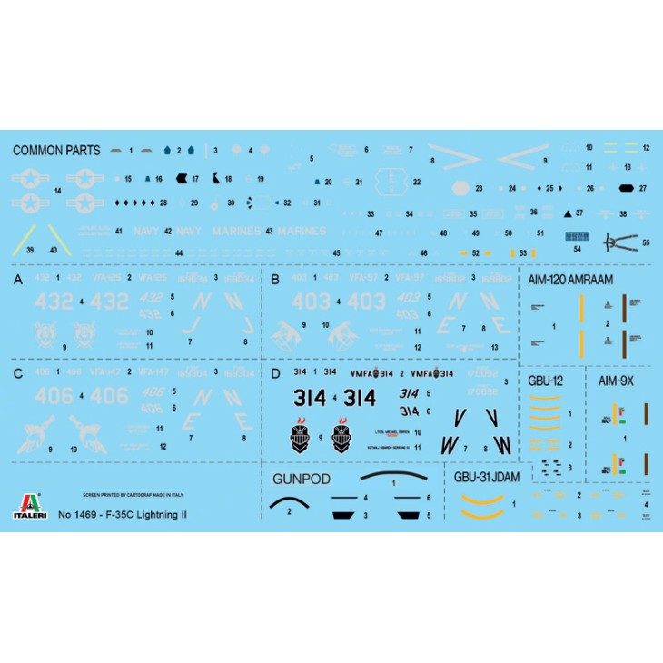 Katonai repülőgép modell, Italeri, F-35C Lightning II ''CATOBAR verzió'', méretarány 1:72