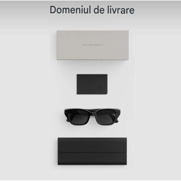AI okosszemüveg, Meta Capri, 12 MP-es ultraszéles látószögű kamera, 3K videofelvétel, 6 mikrofon, Transitions fotokromatikus lencsék, Bluetooth 5.4, Wi-Fi 6, fekete/szürke