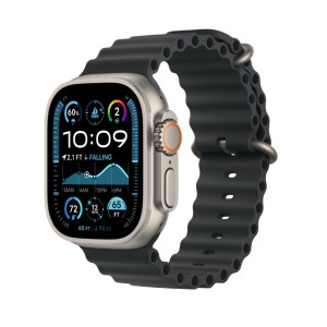 Okosóra szíj, THD, Oceanic Loop, Apple Watch Ultra2 49mm, Apple Watch 46mm series 10-hez, univerzális méret, fekete, szürke csat