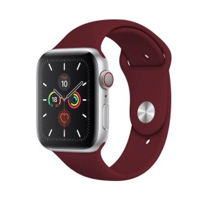 Szilikon szíj, THD, kompatibilis Apple Watch 42 mm series 10, Apple Watch SE 40 mm, S/M, bordó