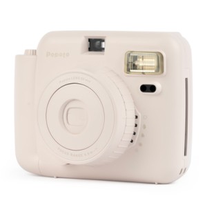 Azonnali színes kamera, Popoto M12, integrált vaku, kompatibilis a Fuji Instax Minivel 62 x 46 mm, szelfi tükör, fehér
