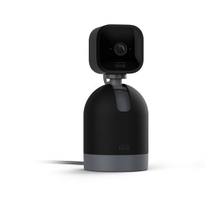 Beltéri megfigyelőkamera, Blink Mini Pan-Tilt kamera, 1080p HD felbontás, 360°-os forgatható és dönthető, kétirányú hang, mozgásérzékelés, Alexa kompatibilis, fekete