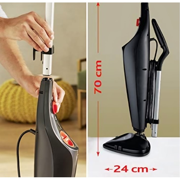 Gőztisztító, VILEDA Steam Plus, 3 üzemmód, fűtési idő 15 mp, űrtartalom 0,4L, Fekete