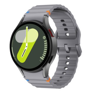 Szilikon szíj 20 mm, THD, kompatibilis Samsung Galaxy Watch 7, Galaxy Watch 6, szürke