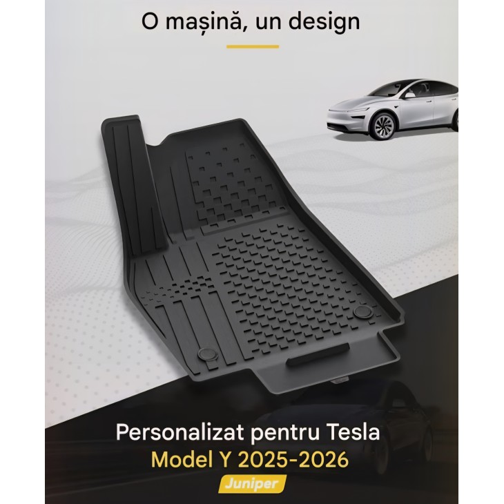 4 darabos prémium belső szőnyegkészlet, 3W Auto Life, Tesla Model Y 2025-2026 Juniper Premium/Performance, minden időjárási viszonynak ellenálló Thorex, fokozott kopásállóság.