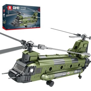 Reobrix CH-47 Chinook katonai helikopter építőkészlet, gyűjthető bemutató modell, 33031, 14+