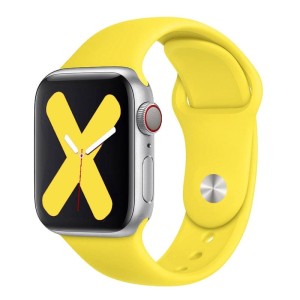 Szilikon szíj, THD, kompatibilis Apple Watch 46 mm, series 10, Apple Watch SE 44 mm, M/L, Amalfi Yellow