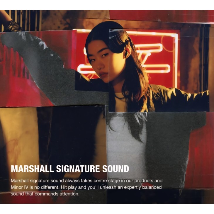 Marshall Minor IV fülhallgató, vezeték nélküli, Bluetooth, 30 órás üzemidő, fekete