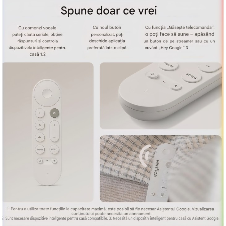 Google TV Streamer 4K médialejátszó, 32 GB, 4K HDR streaming, hangvezérléses távirányító, Google TV, porcelán, szállítás 10-12 nap