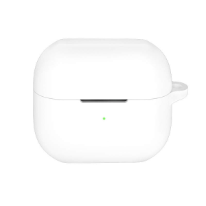 Védőtok vezeték nélküli fejhallgatóhoz, THD, kompatibilis Samsung Galaxy Buds3 Pro, Samsung Galaxy Buds3, fehér