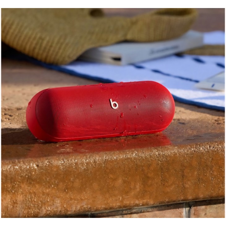 Beats Pill hordozható hangszóró, Bluetooth, sztereó, 24 órás akkumulátor-üzemidő, IP67, piros