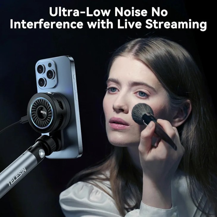 Mágneses radiátor, TELESIN P9-MPR-02, játékokhoz, élő közvetítésekhez, streaminghez, iPhone, Samsung, Huawei készülékekkel kompatibilis